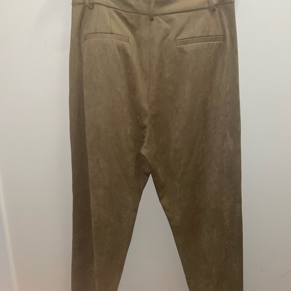 Zara BEIGE Faux Suede High Pants TROUSERS - Picture 10 of 12